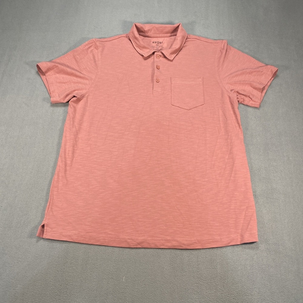 Rhone Cloud 9 Polo Mens Large Rhone Red Slub Color Delta Pique